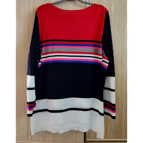 Liz Claiborne Women's Sweater 3X Lightweight Cotton Long Sleeve Pullover Bling - Picture 2 of 6